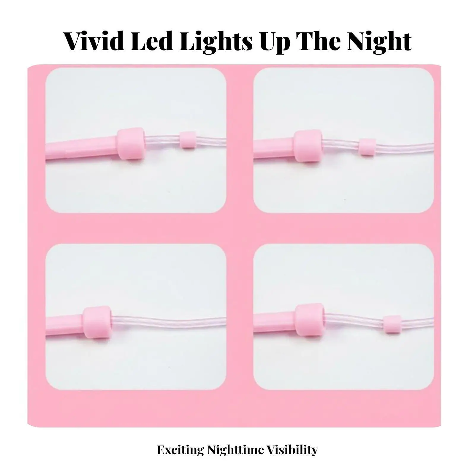 Glow in Dark Skipping Rope with LED Beads for Children 2.8m Adjustable PP PVC Rope for Night Workout and Fun