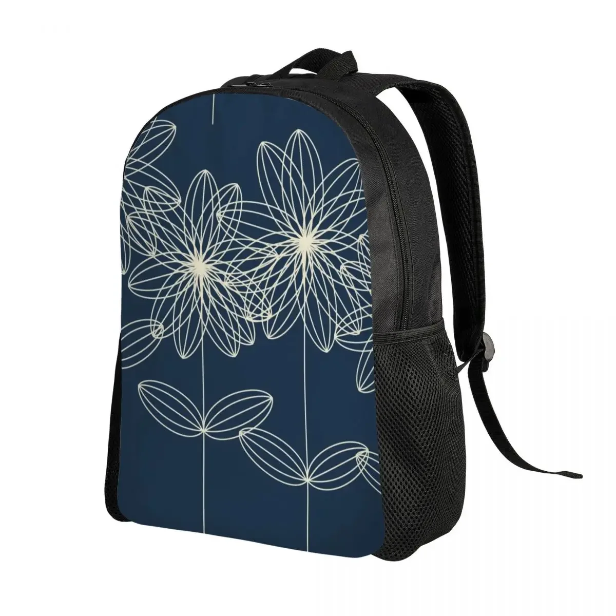 Custom Giant Dhalia Navy Backpack for Women Men College School Student Bookbag Fits 15 Inch Laptop Orla Kiely Bags
