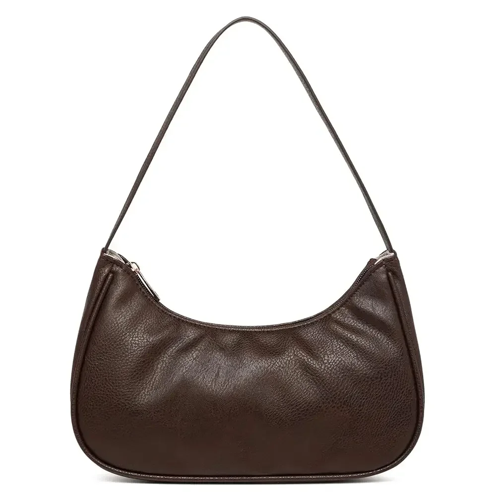Shoulder Bags for Women Vegan Leather Hobo Sling Tote Handbag Retro Clutch Purse with Zipper Closure | Retro, with Zipper Cl