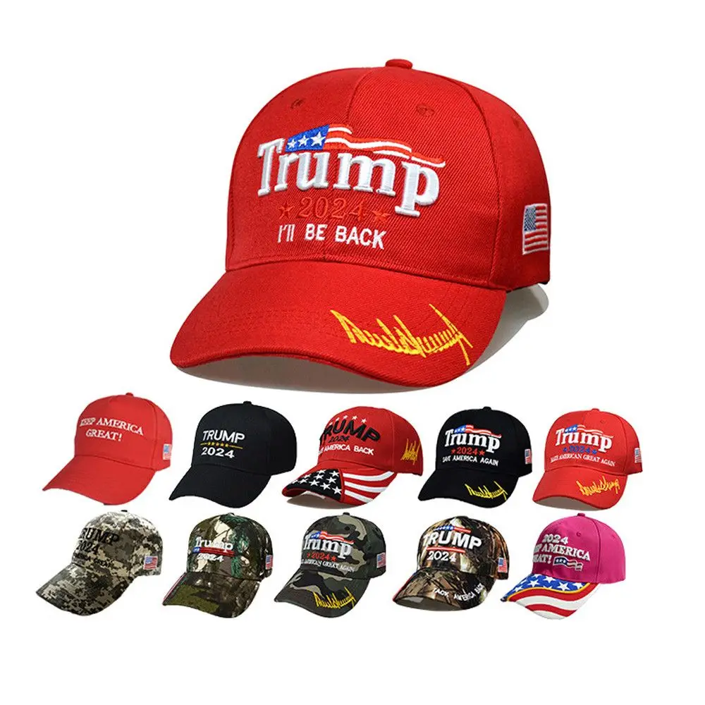 Trump 2024 US Flag Baseball Cap Trump Cotton Sunscreen Hats Adjustable Trump Supporters Cap
