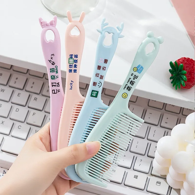 Cute Cartoon Bow Bunny Ears Hair Brush Comb Portable Handle Mini Small Hairbrush for Women Girl Children Bath Health Care Tools