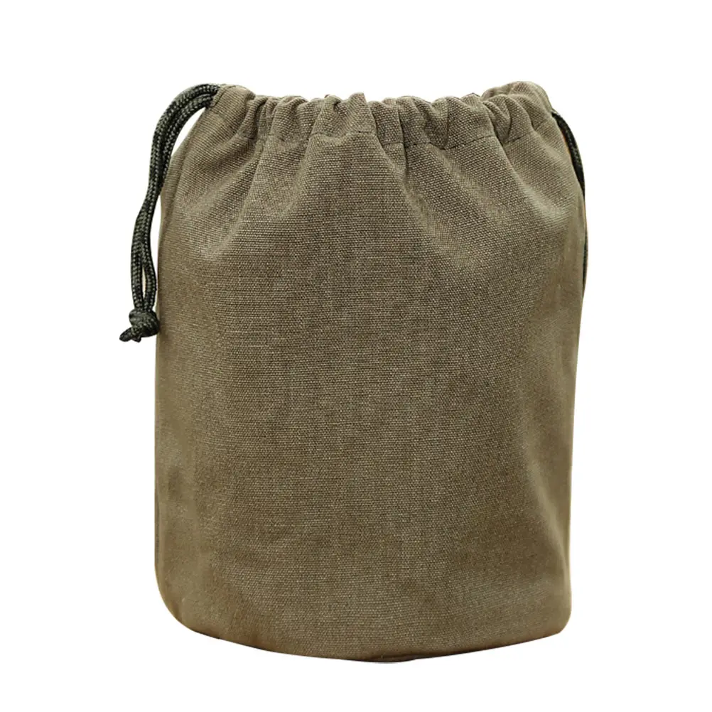 

Practical Camping Storage Bag Outdoor Hanging Canvas Tote Drawstring Picnic Retro DustProof LongUse FitnessBag MultiFunctional