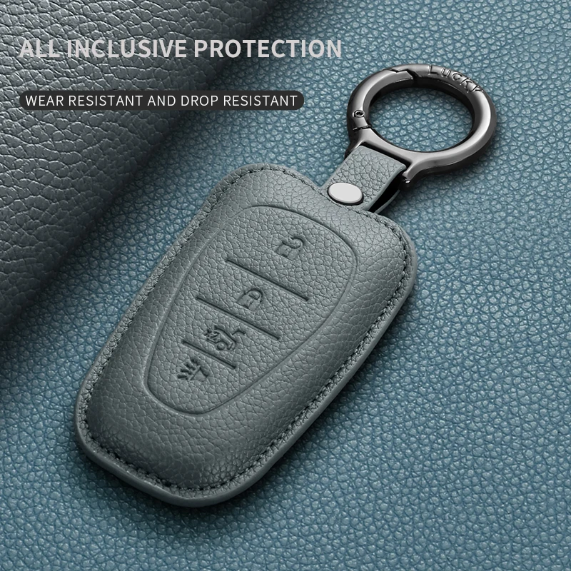 Leather Car Remote Key Case Shell For Chevrolet Chevy Malibu Camaro Cruze Traverse Spark Sonic Volt Bolt Equinox Car Accessories view 5