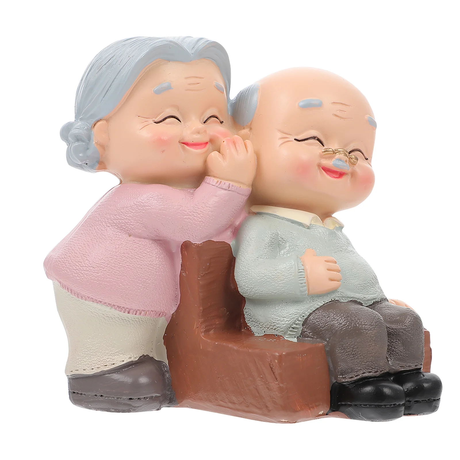 Old Man Granny Ornaments Elderly Statue Car Grandparents Figurine Cake Resin Decoration Figure Lovers