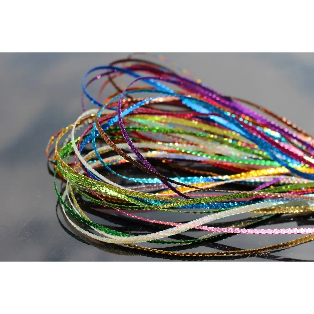 

Tigofly 15 packs colors Flat Braided Lace Line 3mm Pearlescent Crystal Emerger Streamer Rib Body skin DIY Fly Tying Materials