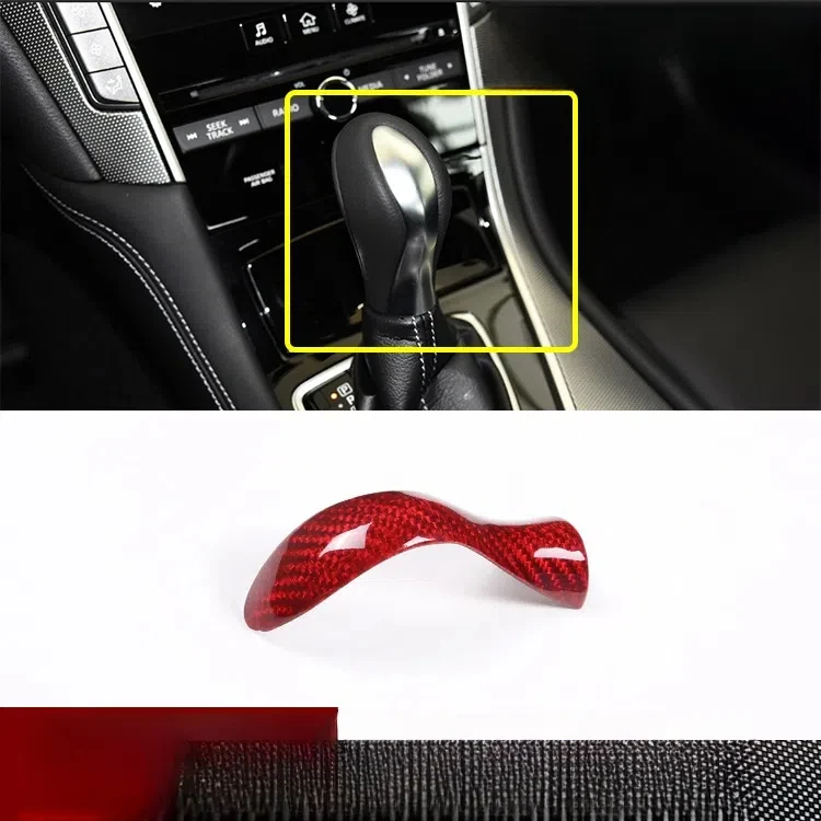 

Накладка из настоящего углеродного волокна для Infiniti Q50 Q50L Q60 2014 2015 2016-2020, салон автомобиля, ручка переключения передач, наклейка на голову, крышка