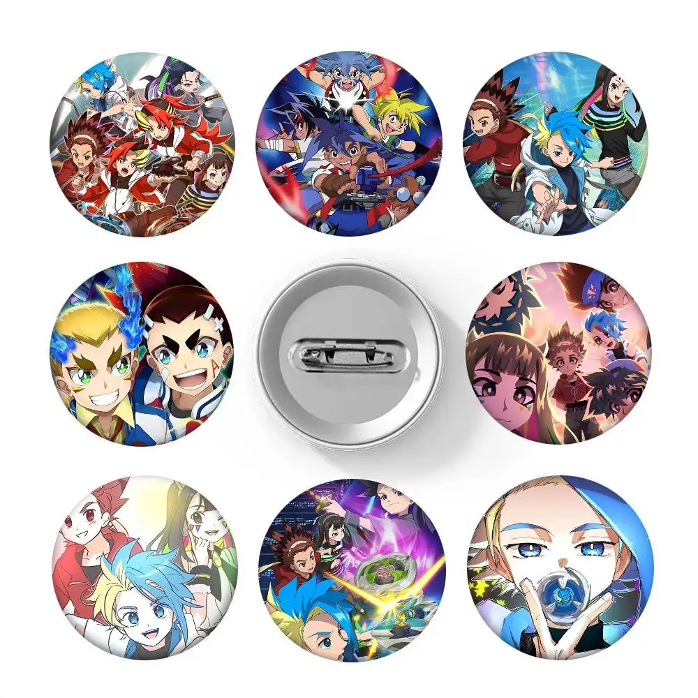 Anime Beyblade X Rundes Abzeichen Kreative Brosche Kleidung Rucksack Accessoires Anstecknadel