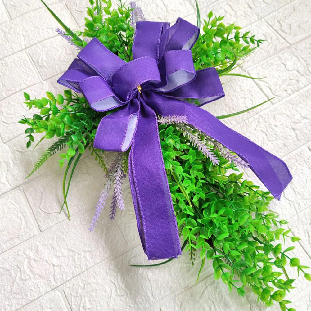 

PVC Ribbon Cross Wreath Frame Front Door Decor Artificial Eucalyptus Home Kitchen Outdoor Spring Winter Porch Plants