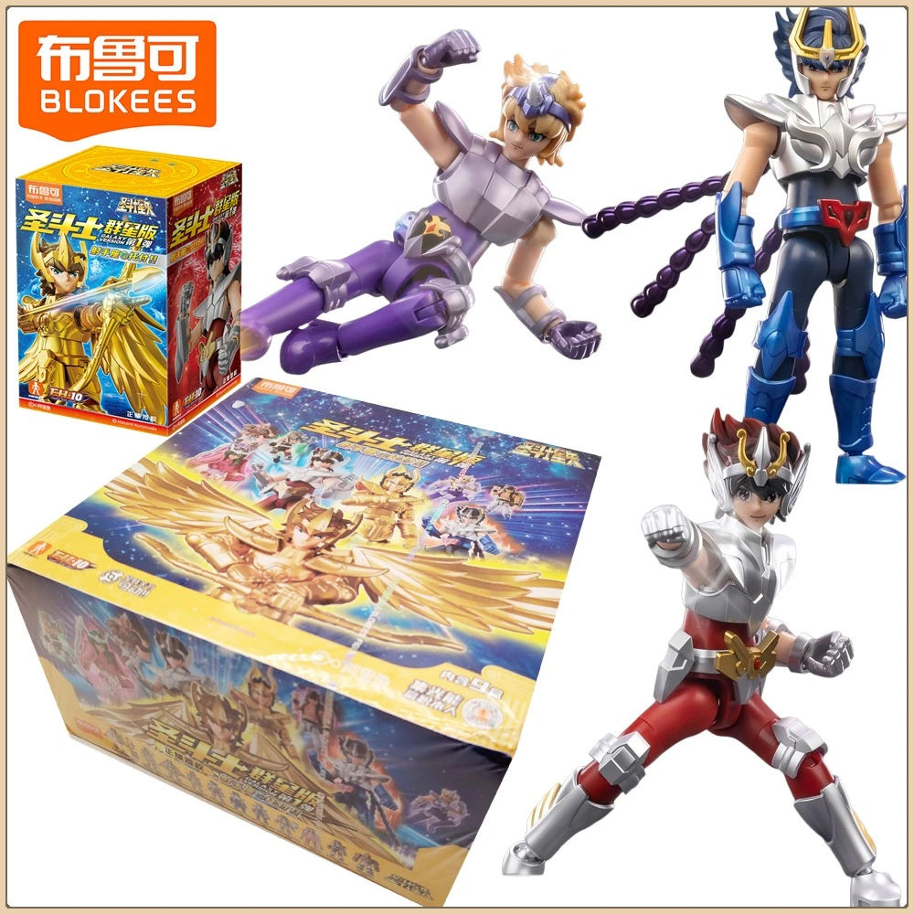 Blokees originais saint seiya galaxy versão série caixa cega clássico moda tendência ornamentos decorativos presentes de natal para crianças