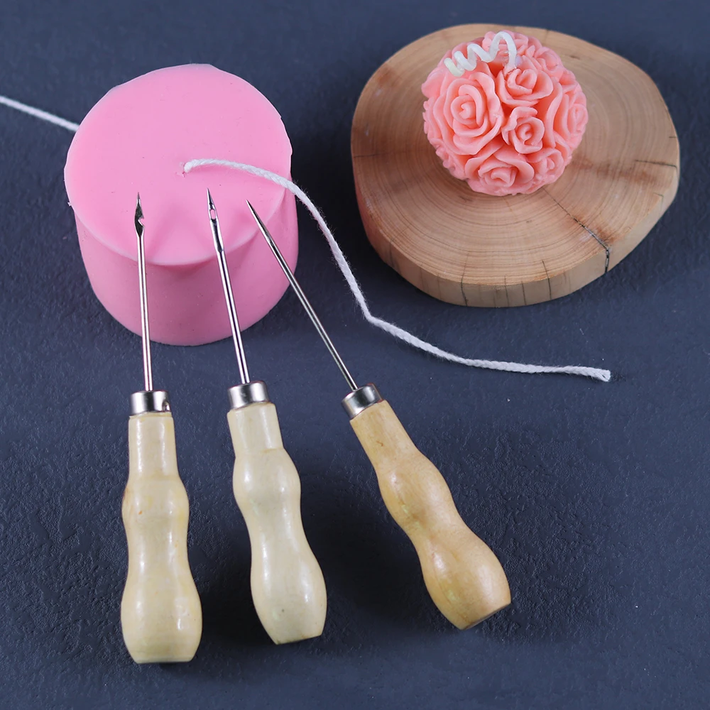 DIY Candle Making Punch Tool Round Hole Cone Crochet Hand Drill for Silicon Mold Practical Gadget Punching Candle Auxiliary Tool