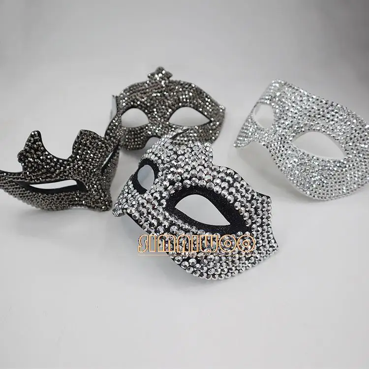 Rhinestone Half-face Full-face Cat-eye Masquerade Mask Handmade Mosaic Ideal For Costume Parties Performances Fashion Statements