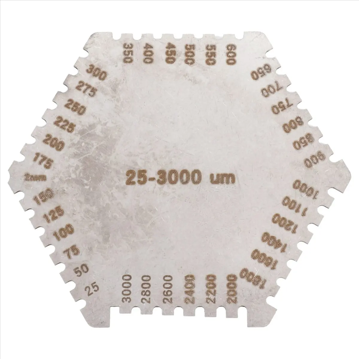 MALL High Stainless Steel Hexagon Wet Film Comb Instrument Stainless Steel Wet Diaphragm Thickness Gauge