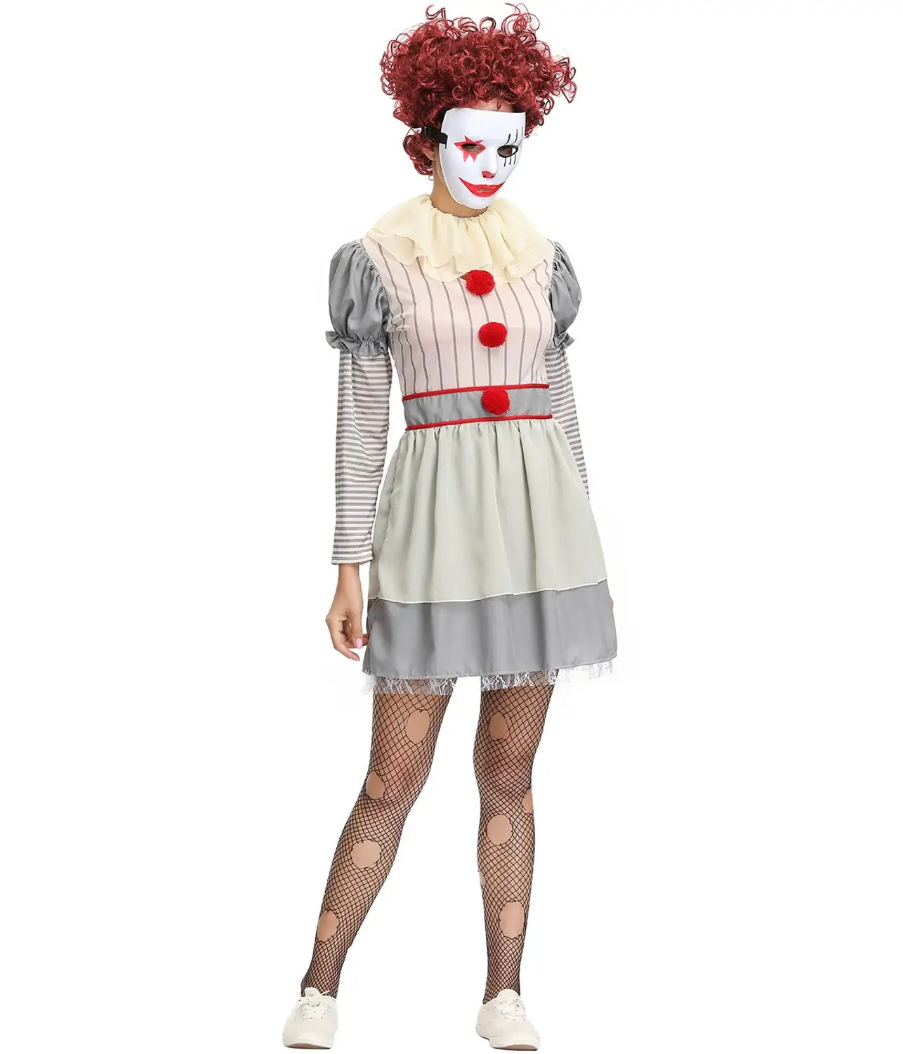 Dames Killer Clown Kostuum Dames Carnaval Feest Halloween Cosplay Circus Clown Kostuums Podiumvoorstelling Clown Verkleden Sexy