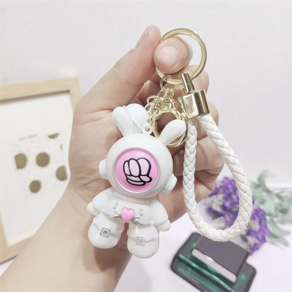 Mini Funny Finger-guessing Game Keychain Creative Heart Face-changing Keyring Keyring Button Rabbit Pendant Hanging Accessory