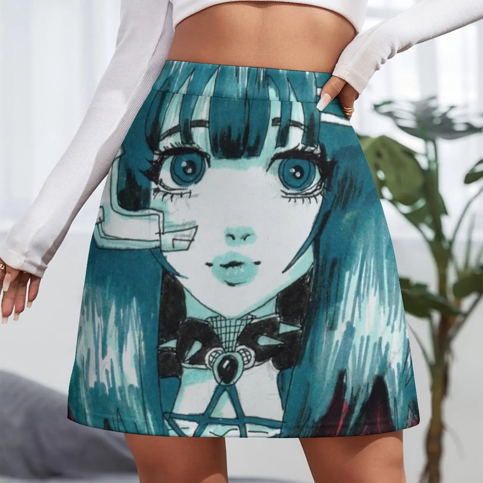 Teal hair anime girl Mini Skirt night club women clothes for woman women's stylish skirts clothing women summer 2023