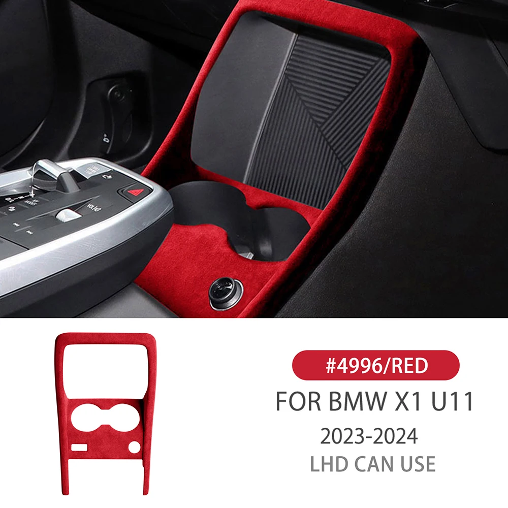 

LHD Italian Premium Suede for Bmw X1 U11 2023 2024 Car Center Control Frame Cover Turn Fur Car Interior Trim Accessories