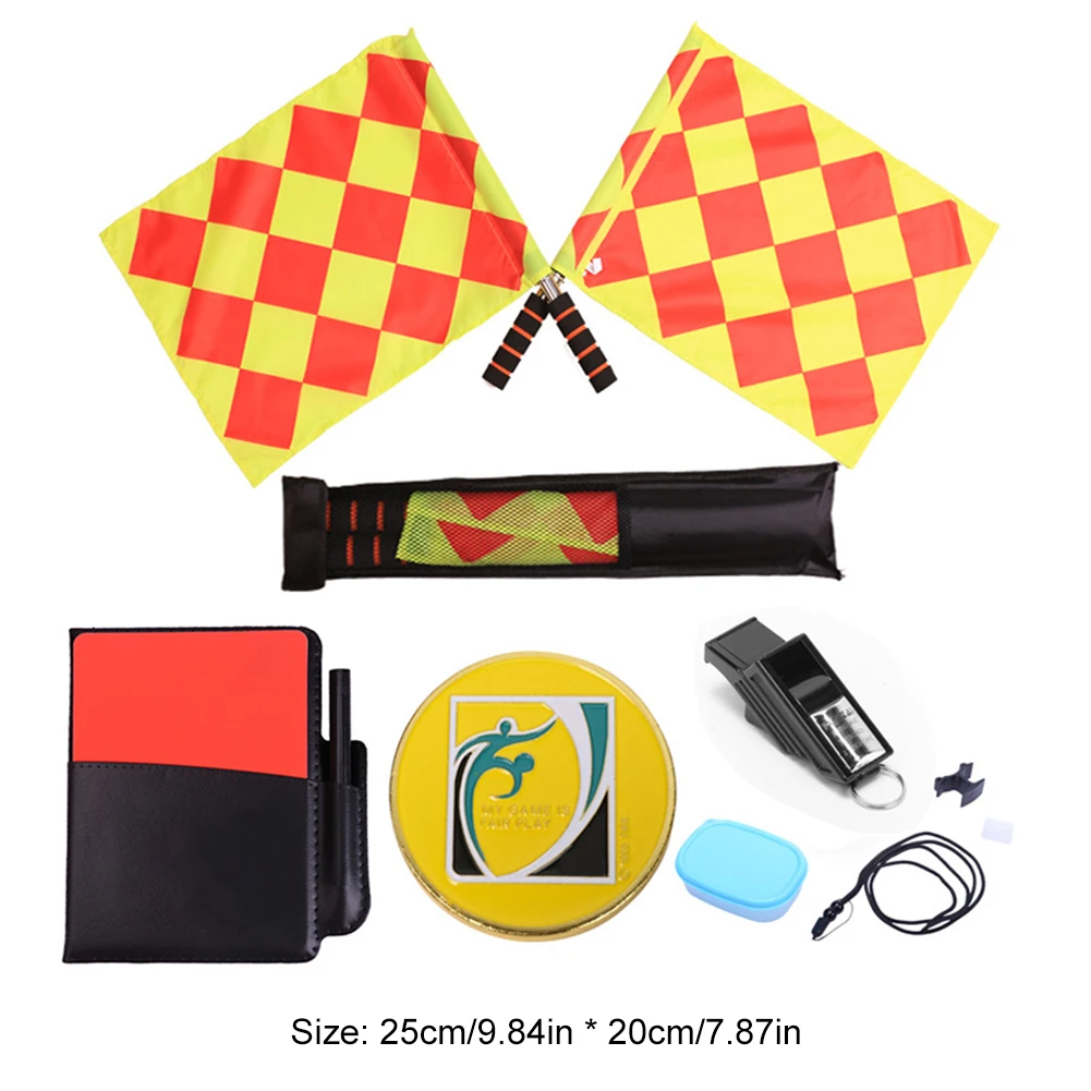 Soccer Referee Kit Soccer Referee Flag Soccer Referee Cards Referee Whistle Set Sport Training Useful Referee Tool