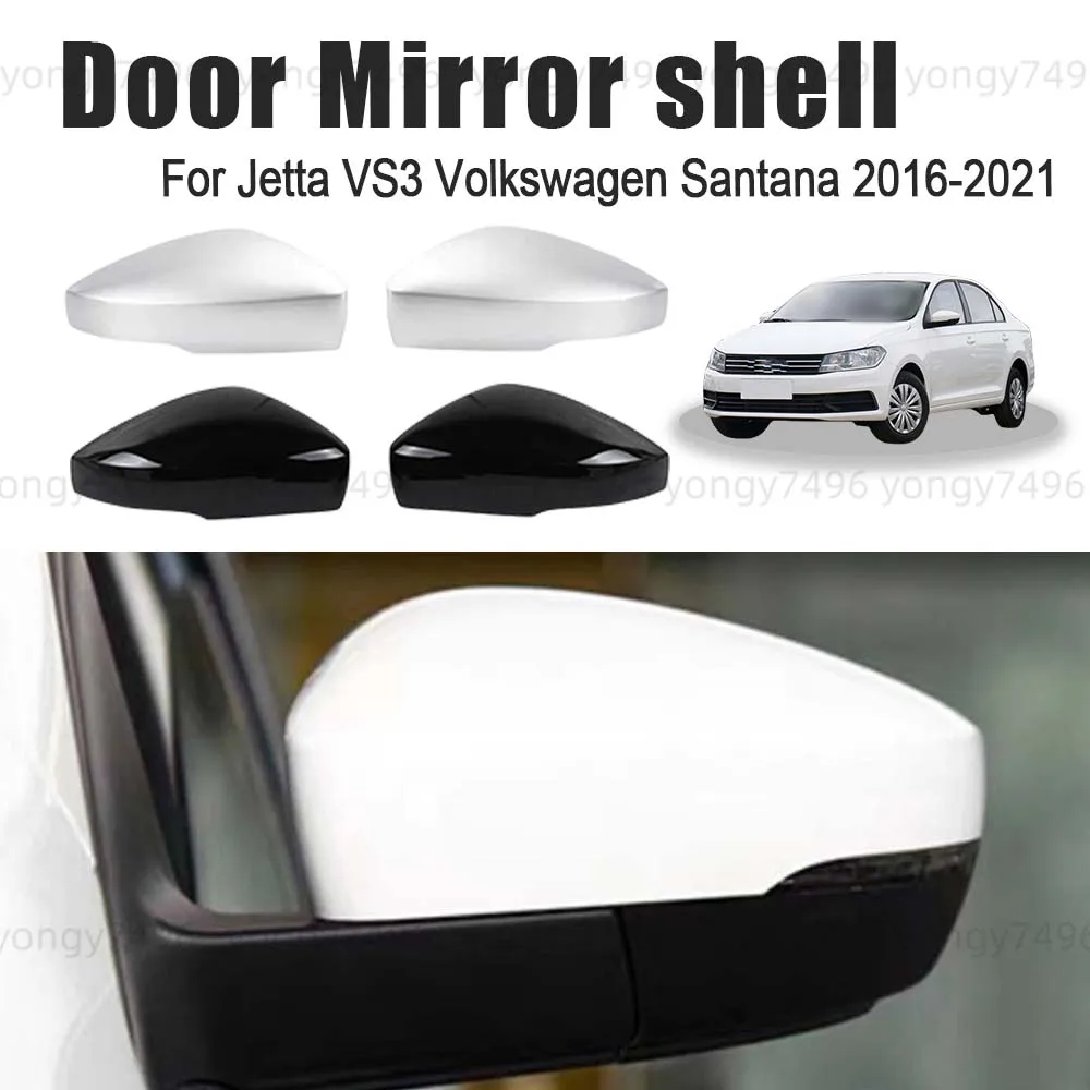 

Protective Cover White Black Door Silver Mirror Shell For Jetta VS3 Volkswagen Santana 2016-2021 Car Rearview Accessories Lens