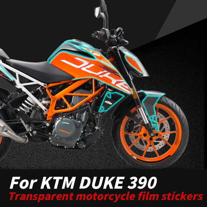 Used For KTM DUKE 390 2024 Motorcycle Full-Body High-Clarity Protective Film Anti-Yellowing Bike Protection Sticker Sets