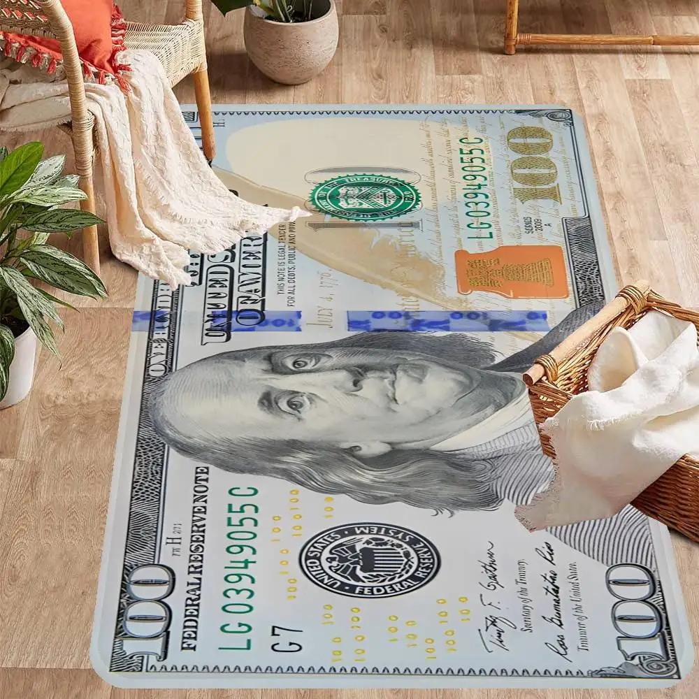 Dollars Money Hallway Carpet Washable Non-Slip Living Room Sofa Chairs Area Mat Kitchen Doormat Area Rug