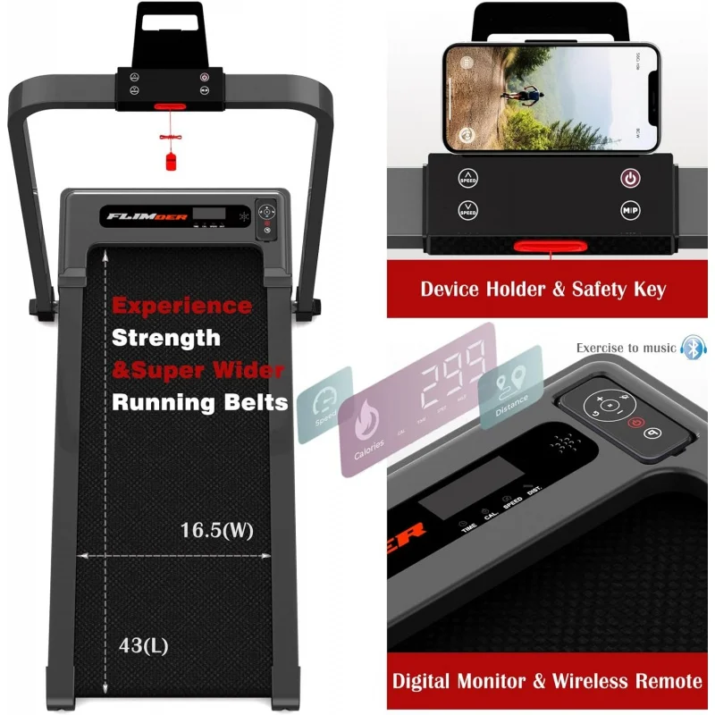 Walking Pad Treadmill, Under Desk Treadmill for Home/Office, Portable Walking Electric Treadmill with Remote Control