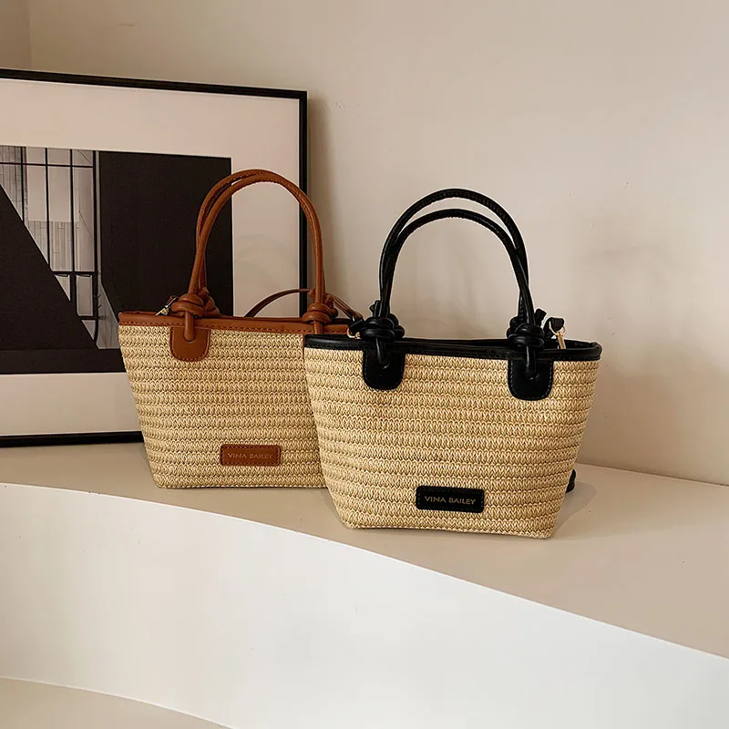 Small Straw Crossbody Bags For Women 2024 Korean Fashion Summer Shoulder Bags Lady Travel Handbags Females Weave Tote Beach Bag