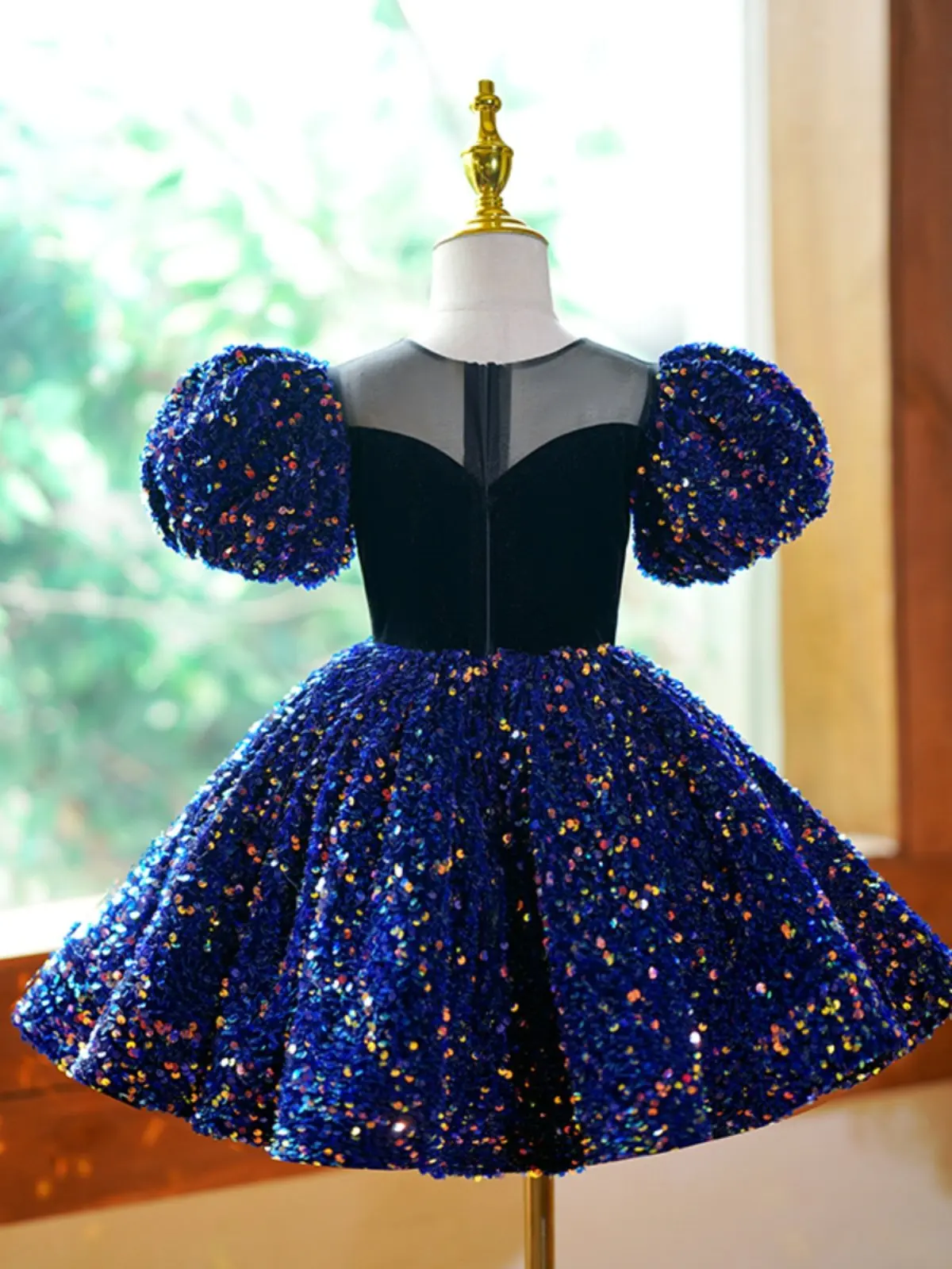 Custom Kids Pageant Gown Fancy Girls Elegant Princess Dress Sequin Lace Kids Dress For Girl Costume Children Wedding Party Dress