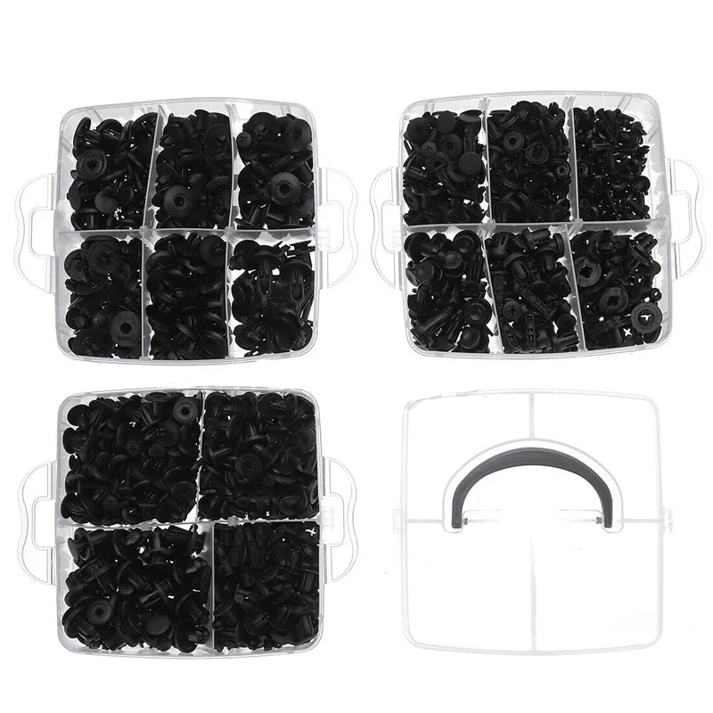Auto Body Assorted Push Clips 16 Types 620PCS Universal Black Fastener Rivet For Car Bumper Door Fender Replacement Parts