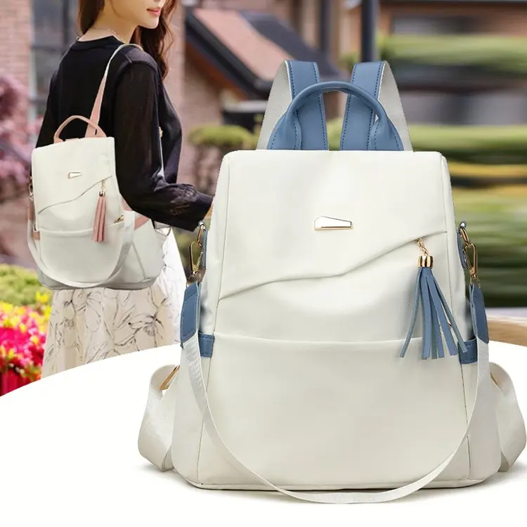 

2025 Summer 353 Soft Leather Backpack Large Capacity Simple Commuter Backpack Versatile