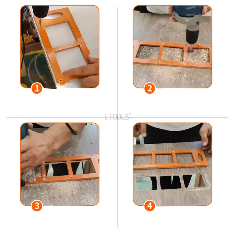 Switch Socket Bottom 86 Box Slotted Scribing Template Tool Opening Hole Decoration Tool Bricklayer Tool with Milling Cutter