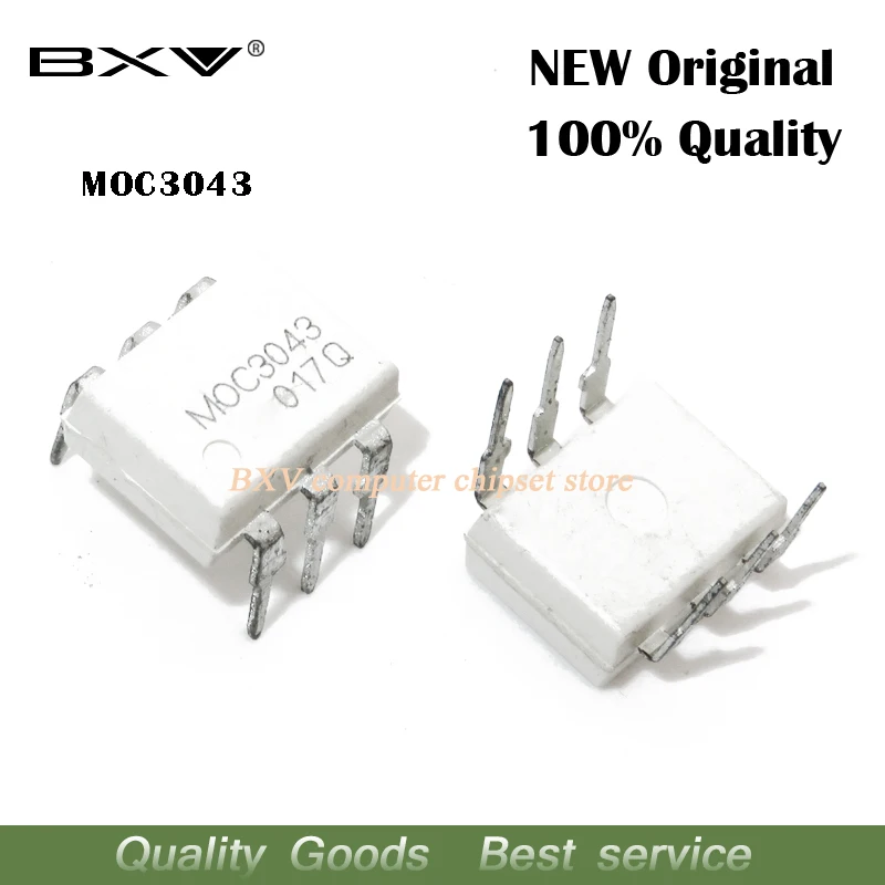 10PCS MOC3043 DIP6 Triode and SCR output optocoupler 6Pin400V Optocoupler Cross Zero Triac Dr New and original IC