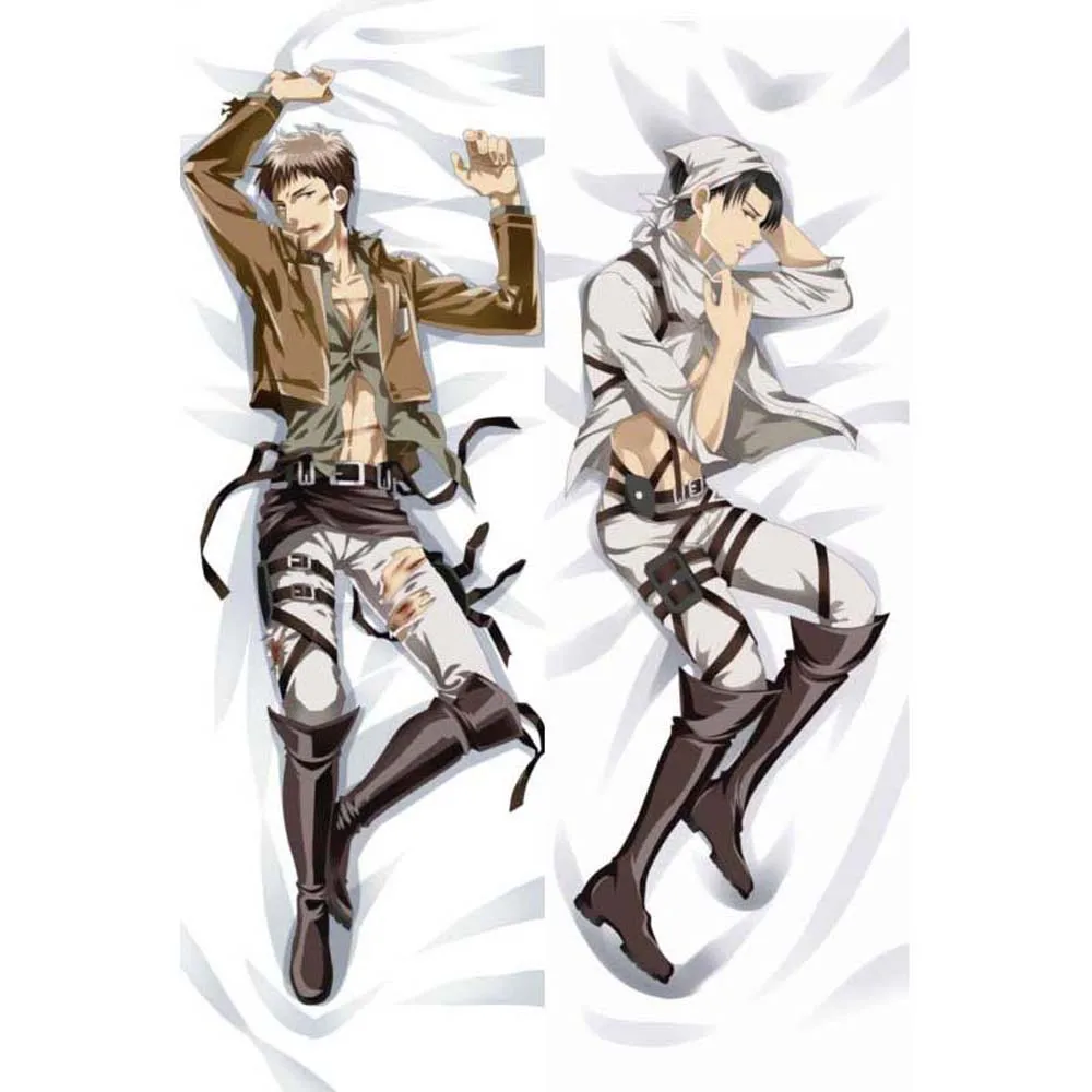 Attack On Titan Levi Rivaille Jean Kirstein Hot Anime Pillow Case, Pillow Core Bedding Decor Gift, Hugging Body, New, 150x50 cm