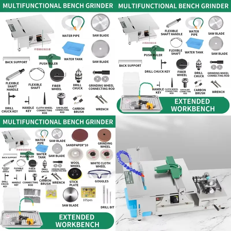 Multifunction Table Saw 1950W Stone Polisher Grinder Jade Woodworking Engraving Cutting Machine Water Circulation Workbench