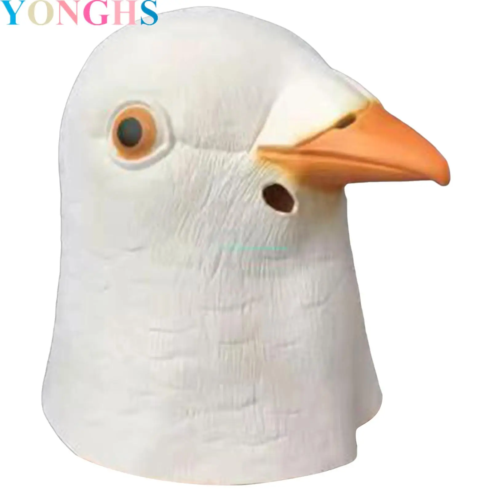 

Funny Poultry Head Mask Animal Full Coverage Head-piece Halloween Cosplay Animal Mask Novelty Prank Costume Acceessory