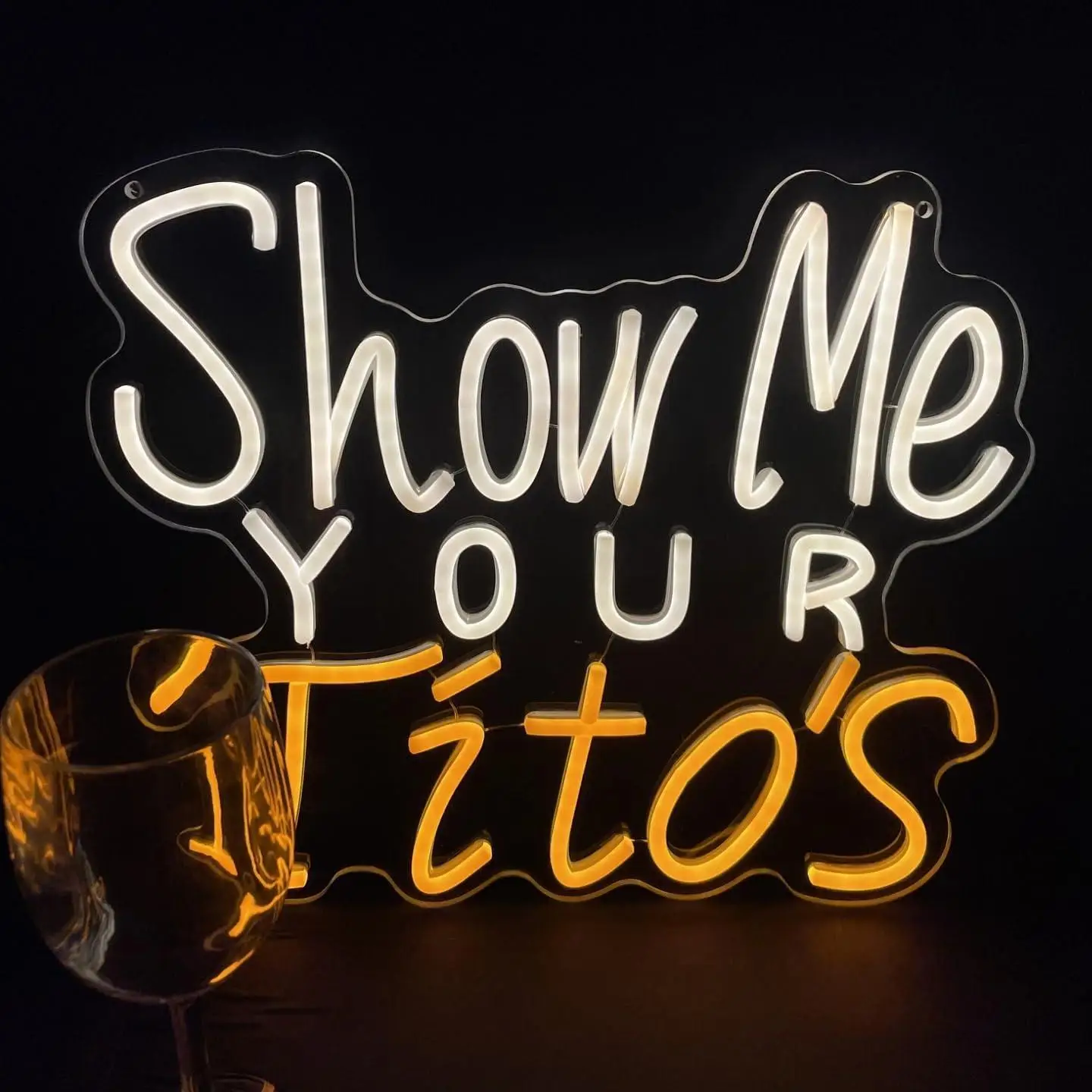 

Show Me Your Titos Neon Sign USB Dimmable LED Neon Lights for Man Cave Beer Bar Pub Business Club Party Bistro Garage Decor Gift