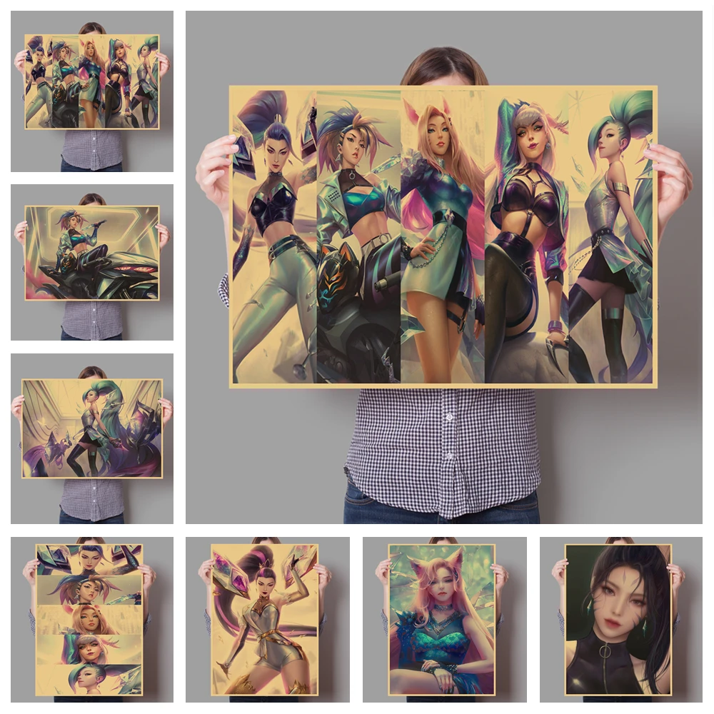 5D DIY Diamond Painting Popular Competitive Game League of Latest Skin KDA Girl Group Cross Stitch Kit Diamond Embroidery