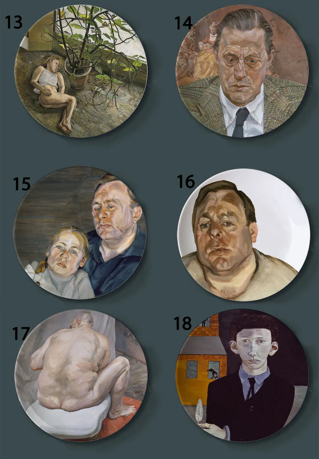 Art Portrait Painting Decorative Plate Wall Hanging Plate Spiritual World Ceramic Dish Realistic Character Painting Irish Decor