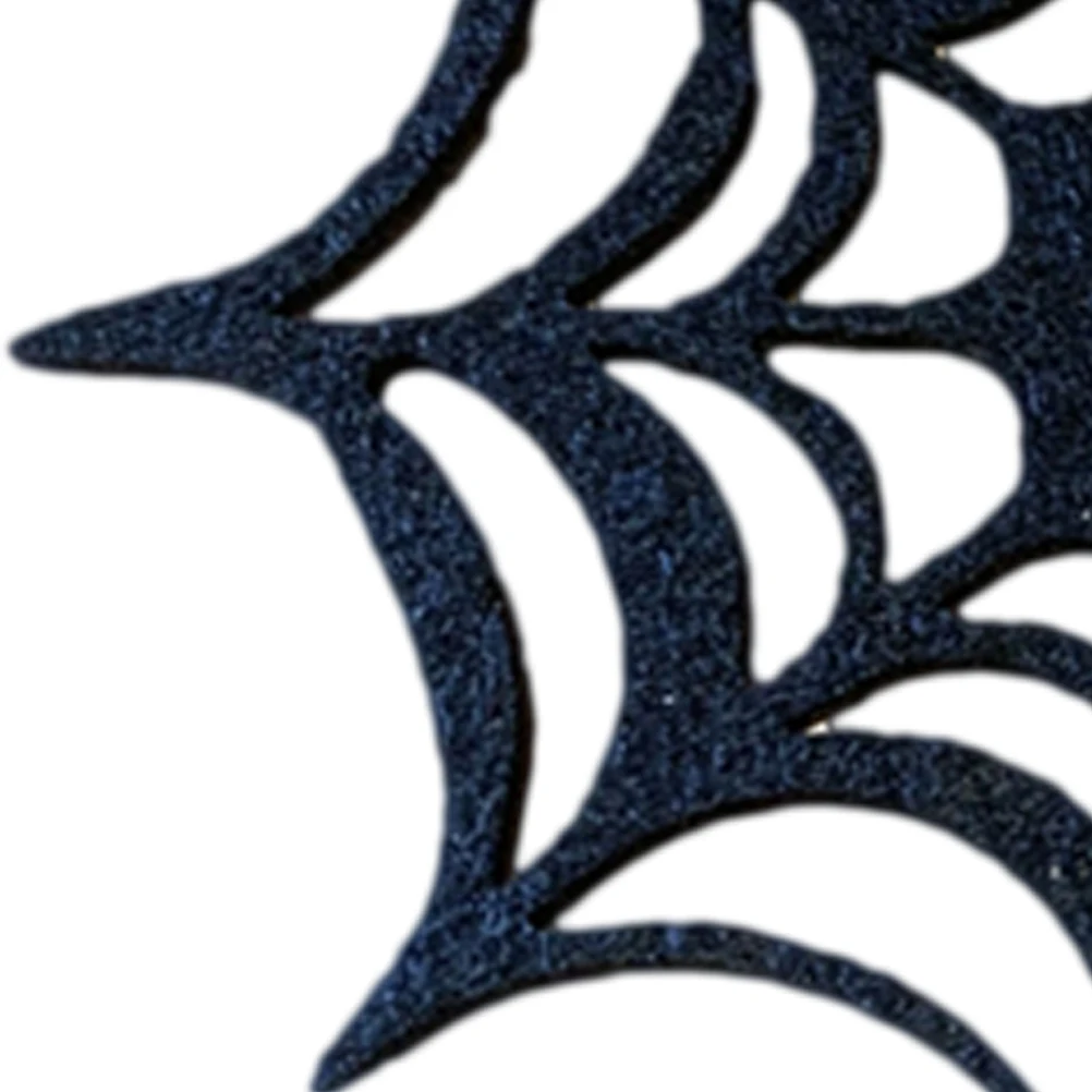 2 Pcs Halloween Coasters Placemat Black Felt Ghost Table Mat Dining Heat Resistant Non Slip Premium Material