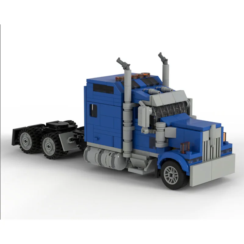 

MOC-263097 New Urban Blue Semi-Trailer Truck Building Block Model 457 Parts Boys Children's Birthday Christmas Toy Gift