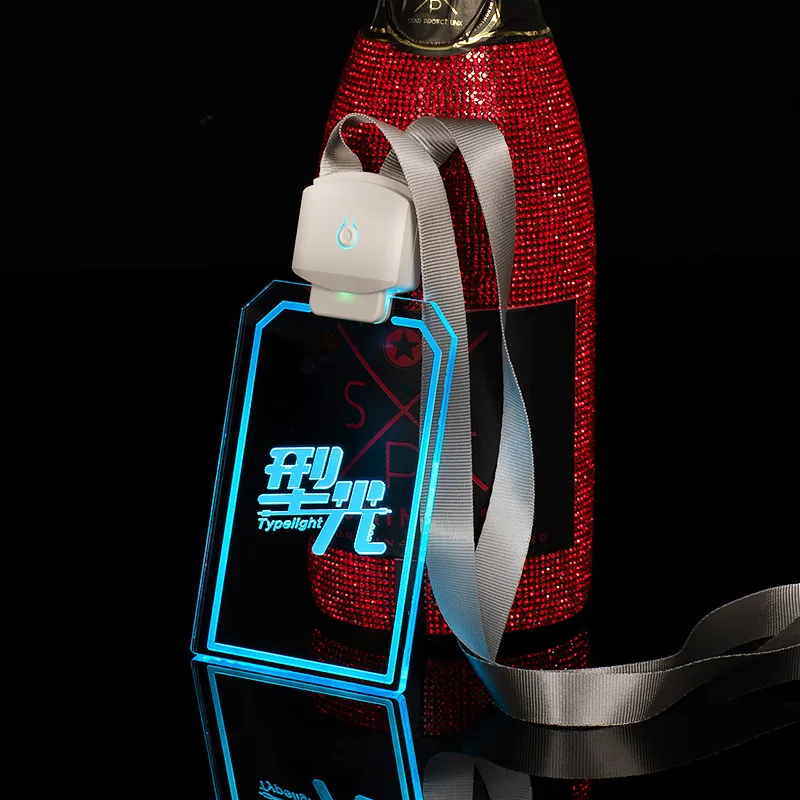 

Customized work Luminous sign Hanging tag LED badge Colorful exhibition atmosphere Hanging work sign Nightclub bar