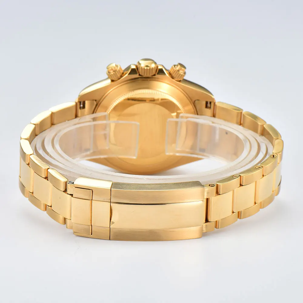 39mm custom men's watch VK63 movement quartz chronograph sapphire glass non-luxurious business men's waterproof watch