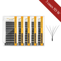NAGARAKU 5cases 3D 4D 5D 6D W Shape Bloom Premade Fans Eyelashes Extensions Natural Soft Light Individual Lashes