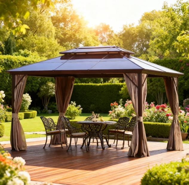 Professional 3x4m Outdoor Pavilion – Aluminum Frame, Hardtop, Waterproof Canopy, Garden & Event Tent for Patio, Parties