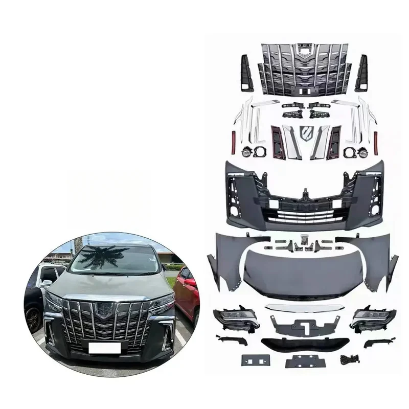 

ДЛЯ Alphard 10ANH 2004 2005 2006 2007 обновление 30AGH 2018 комплект кузова переднего бампера, включая фару капота и крыла