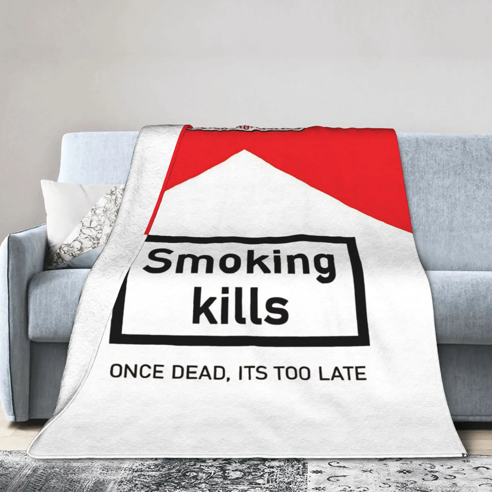 Smoking Kills Cigarettes Tabacco Health Care Warm Soft Blanket Office Plush Bedding Throws Flannel Bedspread Sofa Bed Cover