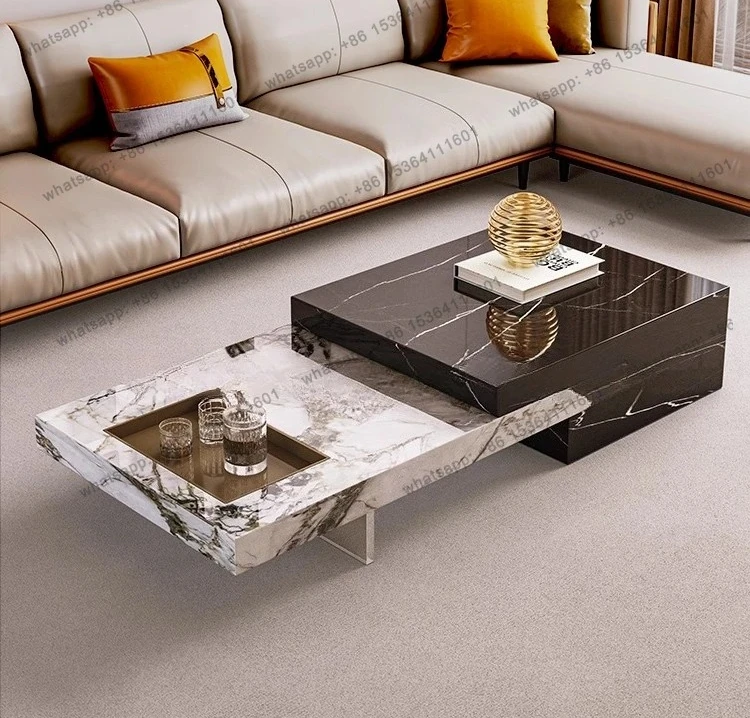 

Coffee table living room new light luxury high-end Italian minimalist acrylic coffee table TV cabinet combination