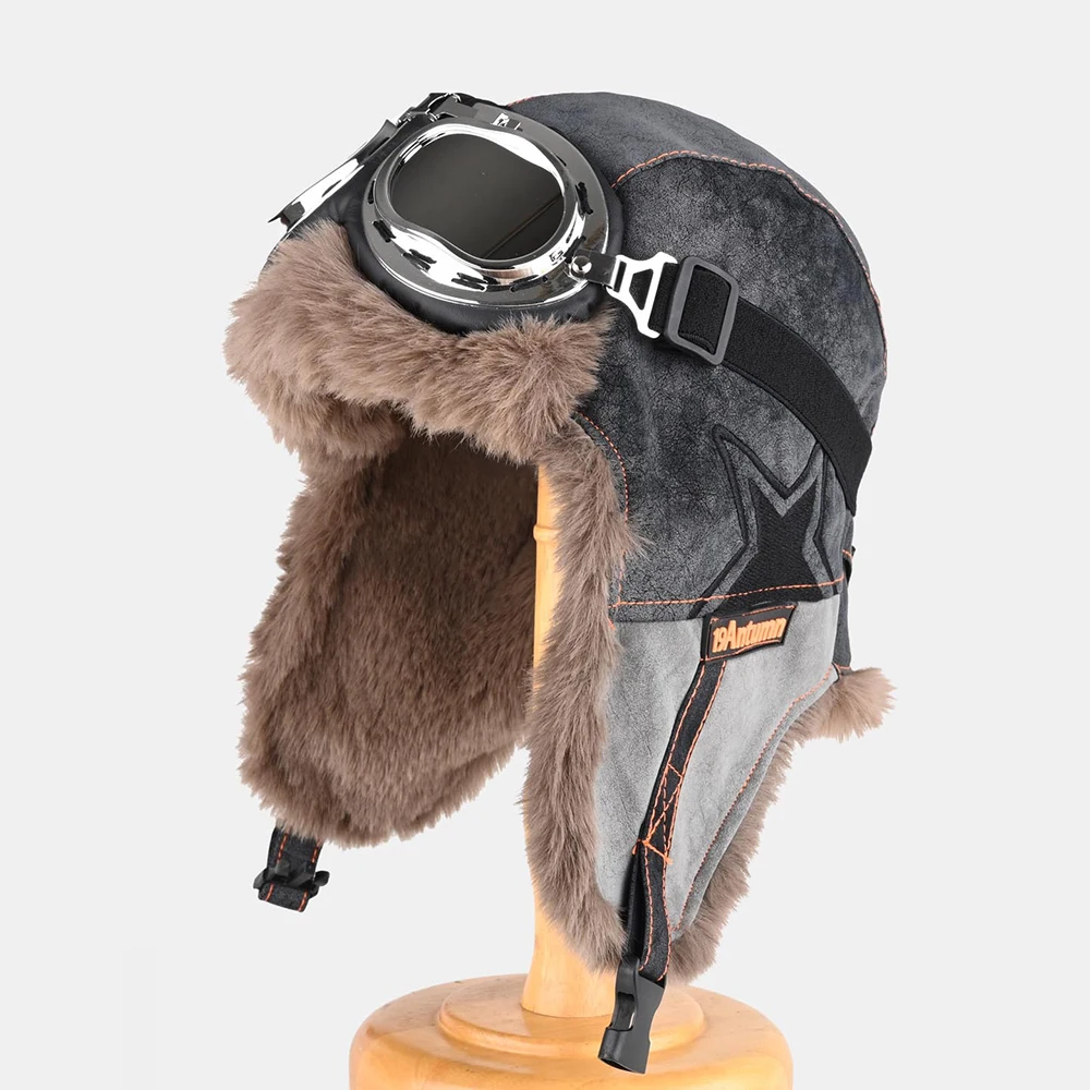 

2025 Winter Bomber Hat For Men Women Windproof Hood Pilot Ushanka Hats Warm Plush Earflap Trapper Cap Adult Balaclava Caps ﻿