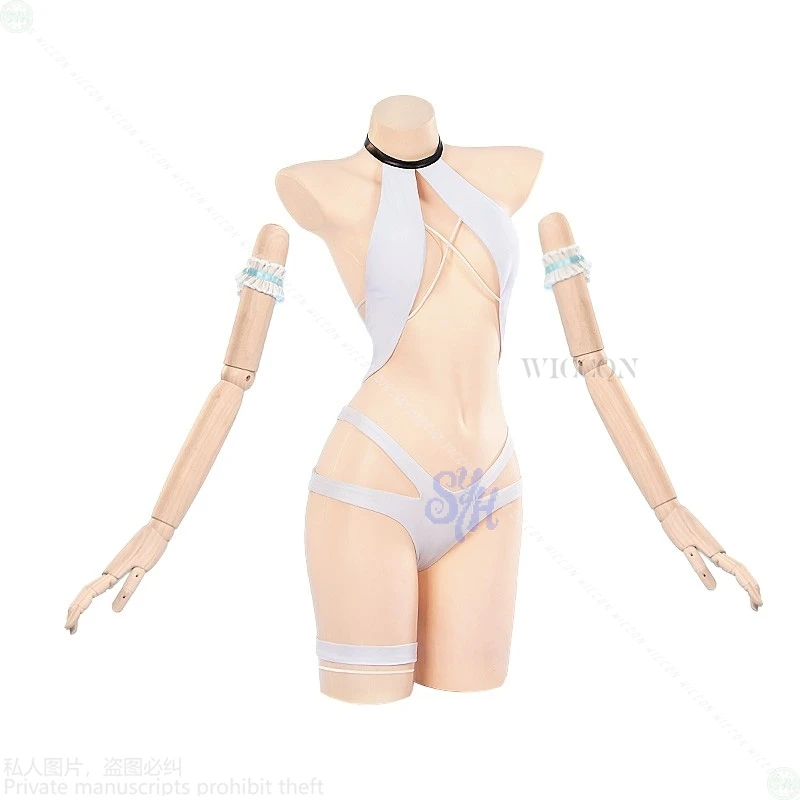 

Azur Lane MNF Le Malin Cosplay Game Anime Costume Sexy White Bikini Summer Swimwear Cute Lingerie Halloween 코스프레