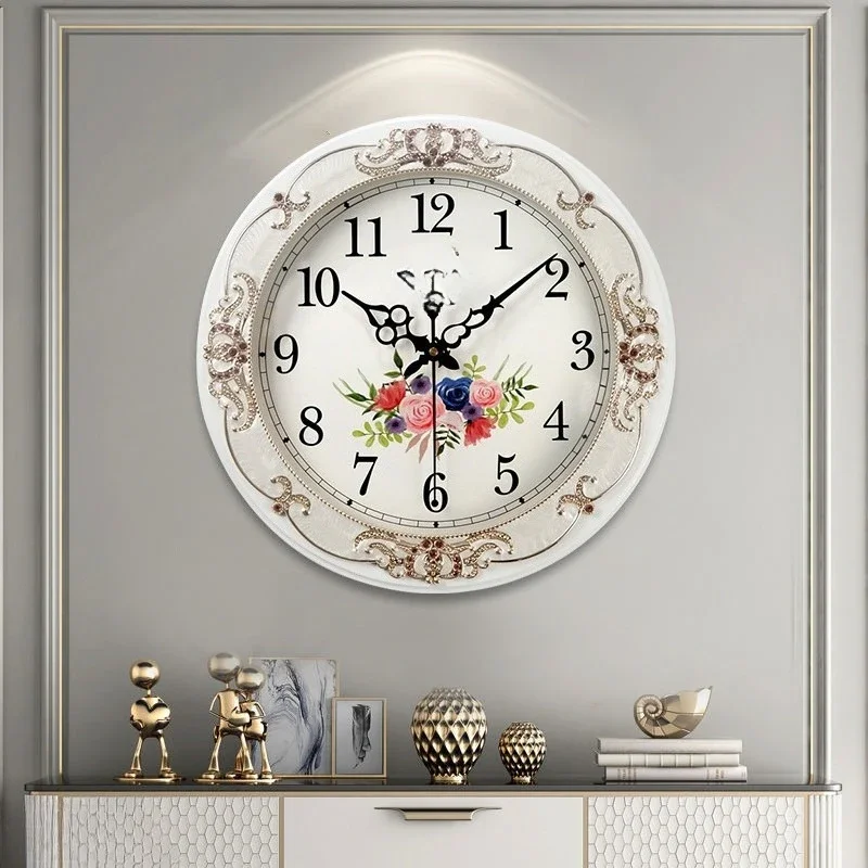 

European style, wall clock, living room, home, modern minimalist, silent clock