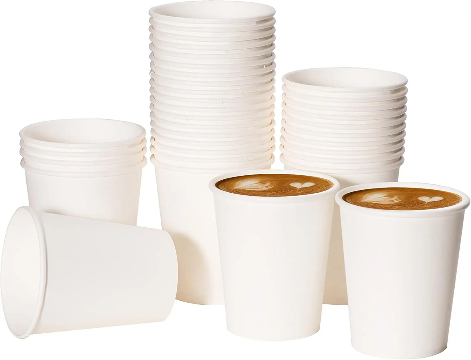 

1000 pack 8 oz Paper Coffee Cups Disposable, Hot Coffee Cups 8oz, Office Coffee Cup (8 oz 1000 pack) (white, 1000)